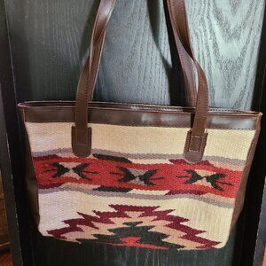 Vintage wool western blanket bag/tote
